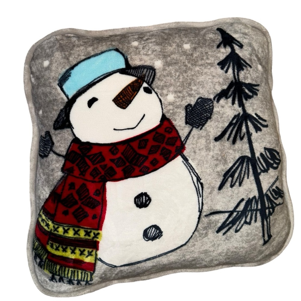 Christmas Snowman Decorative Soft Plush Pillow. Super Soft And Cushy. - Picture 2 of 6